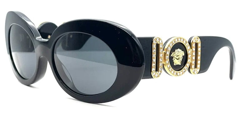 Lunettes de soleil ovales Versace Medusa Biggie noires