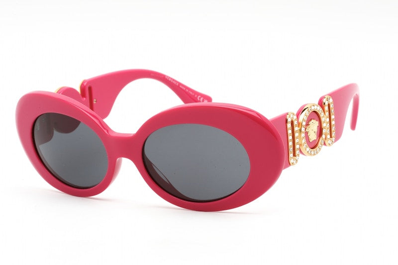 Lunettes de soleil ovales Versace Medusa Biggie rose vif