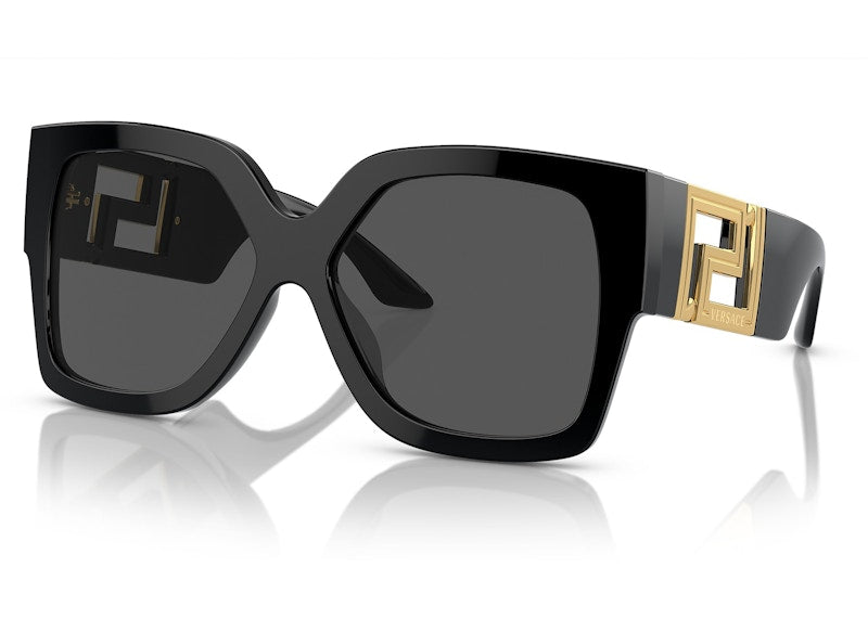 Lunettes de soleil rectangulaires Versace Runway noires