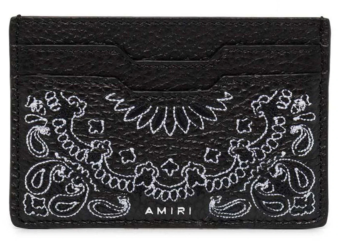Porte-cartes bandana Amiri Pebbled noir