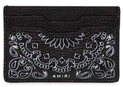 Porte-cartes bandana Amiri Pebbled noir