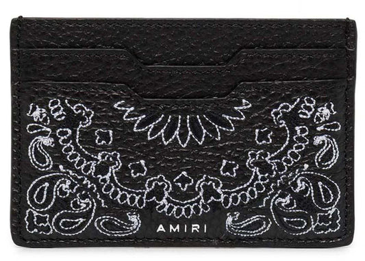 Porte-cartes bandana Amiri Pebbled noir