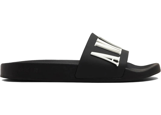 Claquettes de piscine Amiri noir et blanc (femme)