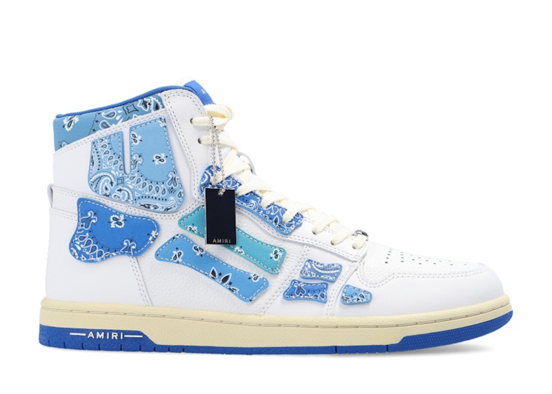 Amiri Skel Top Hi Bandana Blanc Bleu