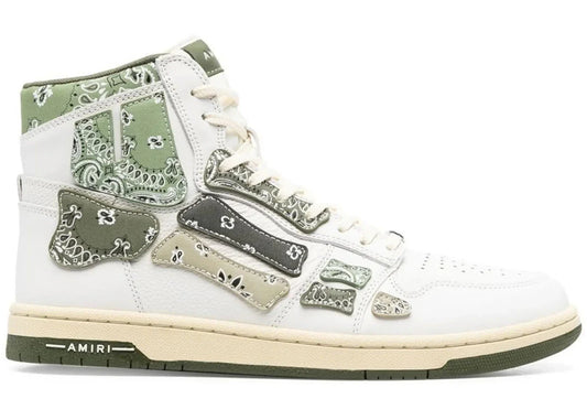 Bandana haut haut Amiri Skel blanc olive