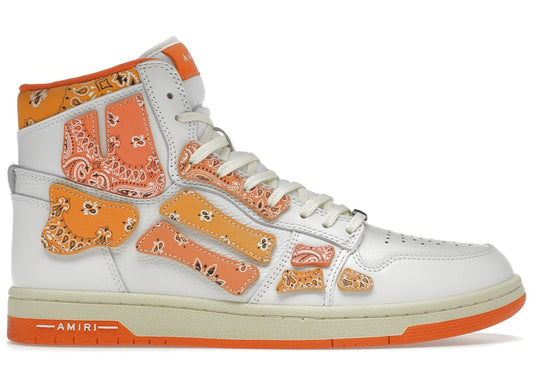 Amiri Skel Top Hi Bandana Blanc Orange