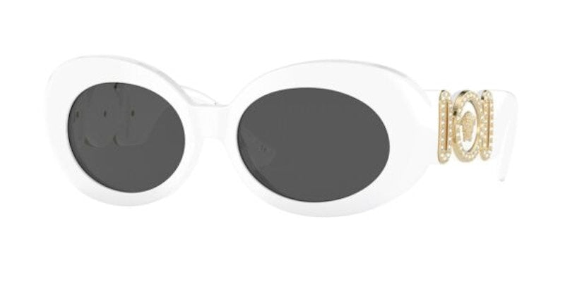 Lunettes de soleil ovales Versace Medusa Biggie blanches